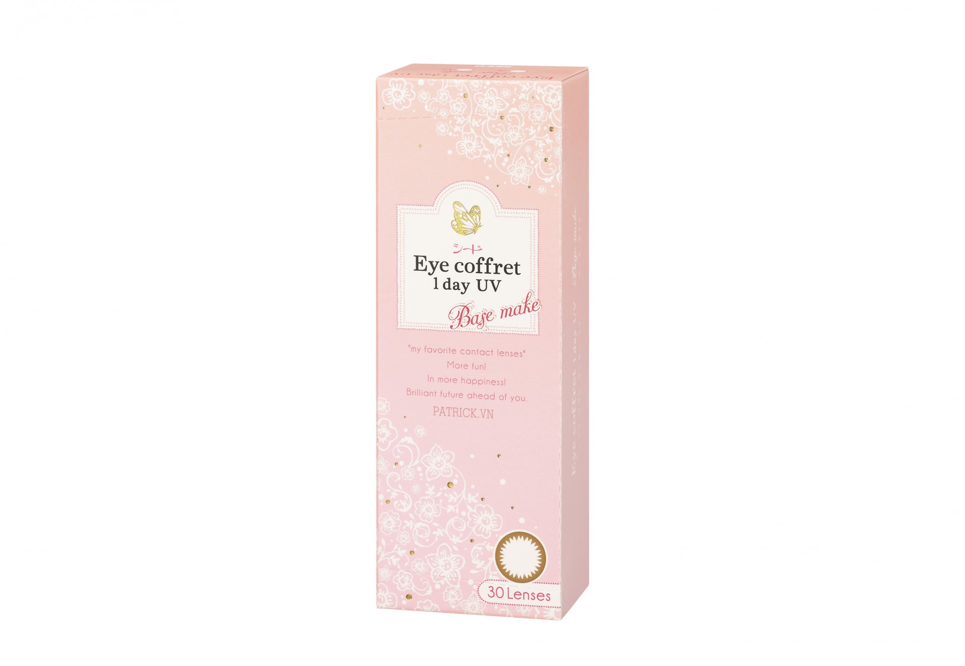 Kính áp tròng Seed Eyecoffret 1day UV Base Make nâu nhạt