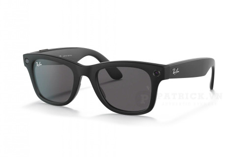 Kính RayBan Stories Wayfarer đen tròng xám RW4002 601S87 53-22 