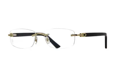 Gọng kính Cartier CT0048O 002 (53) Signature C vàng đen