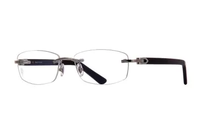 Gọng kính Cartier CT0048O 005 (53) Signature C bạc đen