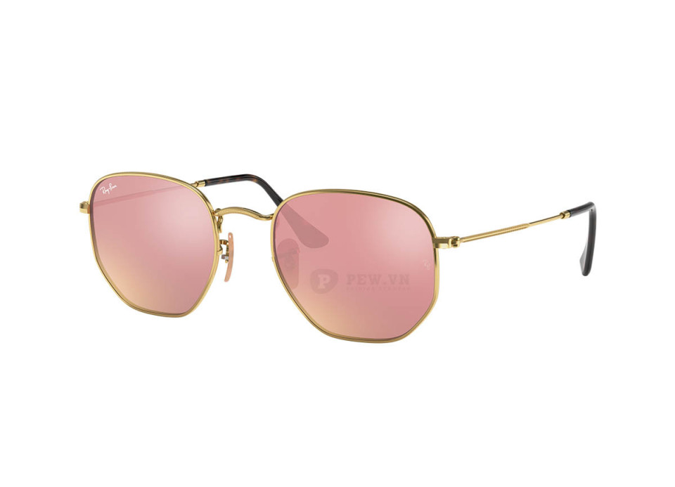 Pink 3548 RayBan Hexagonal RB3548N-001/Z2(51) tráng gương hồng