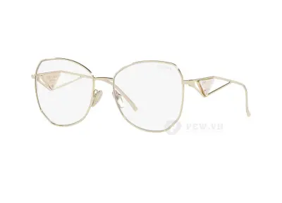 Prada PR57YS-ZVN08N gọng vàng tròng chống ASX mắt mèo