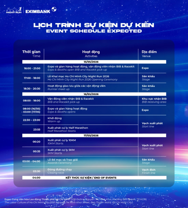 Giải chạy đêm Hochiminh City Night Run Eximbank