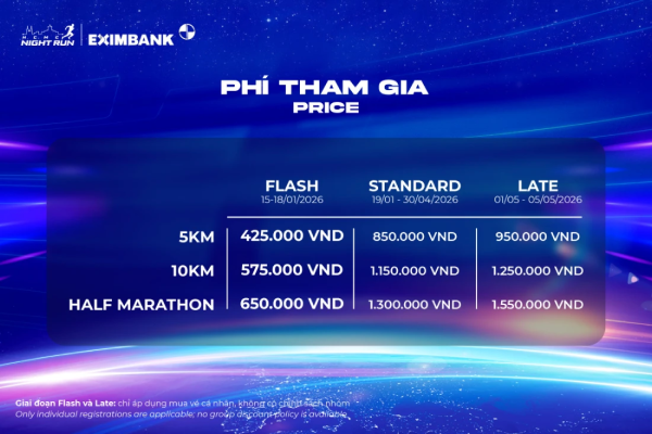 Giải chạy đêm Hochiminh City Night Run Eximbank